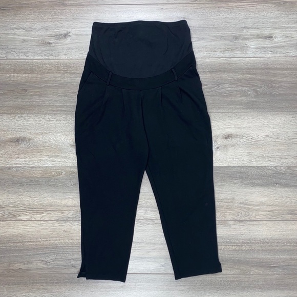 H&M Over The Bump Trouser Jersey Pant Medium Large Black - Picture 2 of 13